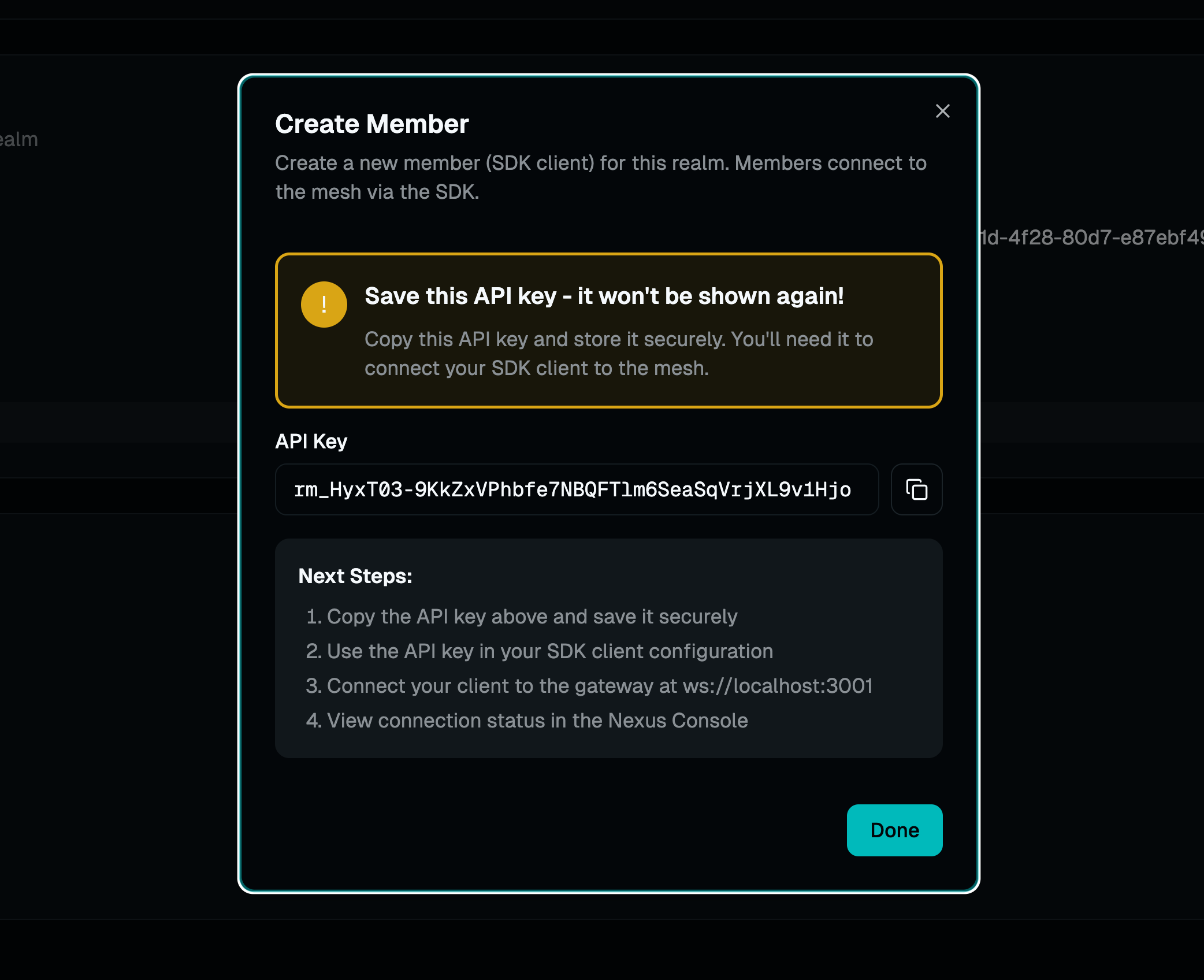 API Key Generation - Secure authentication for SDK clients